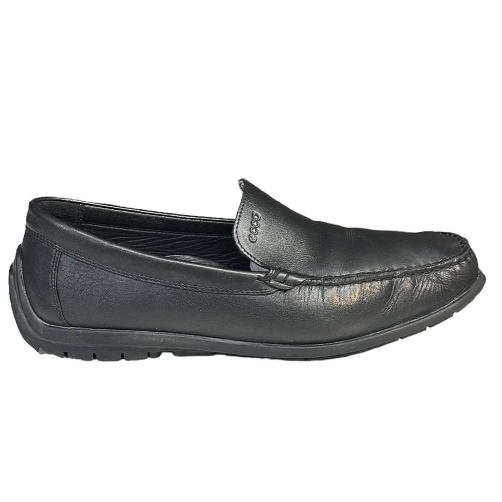 ECCO Black Slip On Driving Racing Loafers Casual Comfort Shoes US 11.5 EU 46 VGC